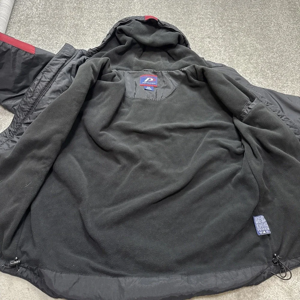 Vintage IU Coat Medium Pro Player Hood Black Hoosiers Indiana University Y2K 90s